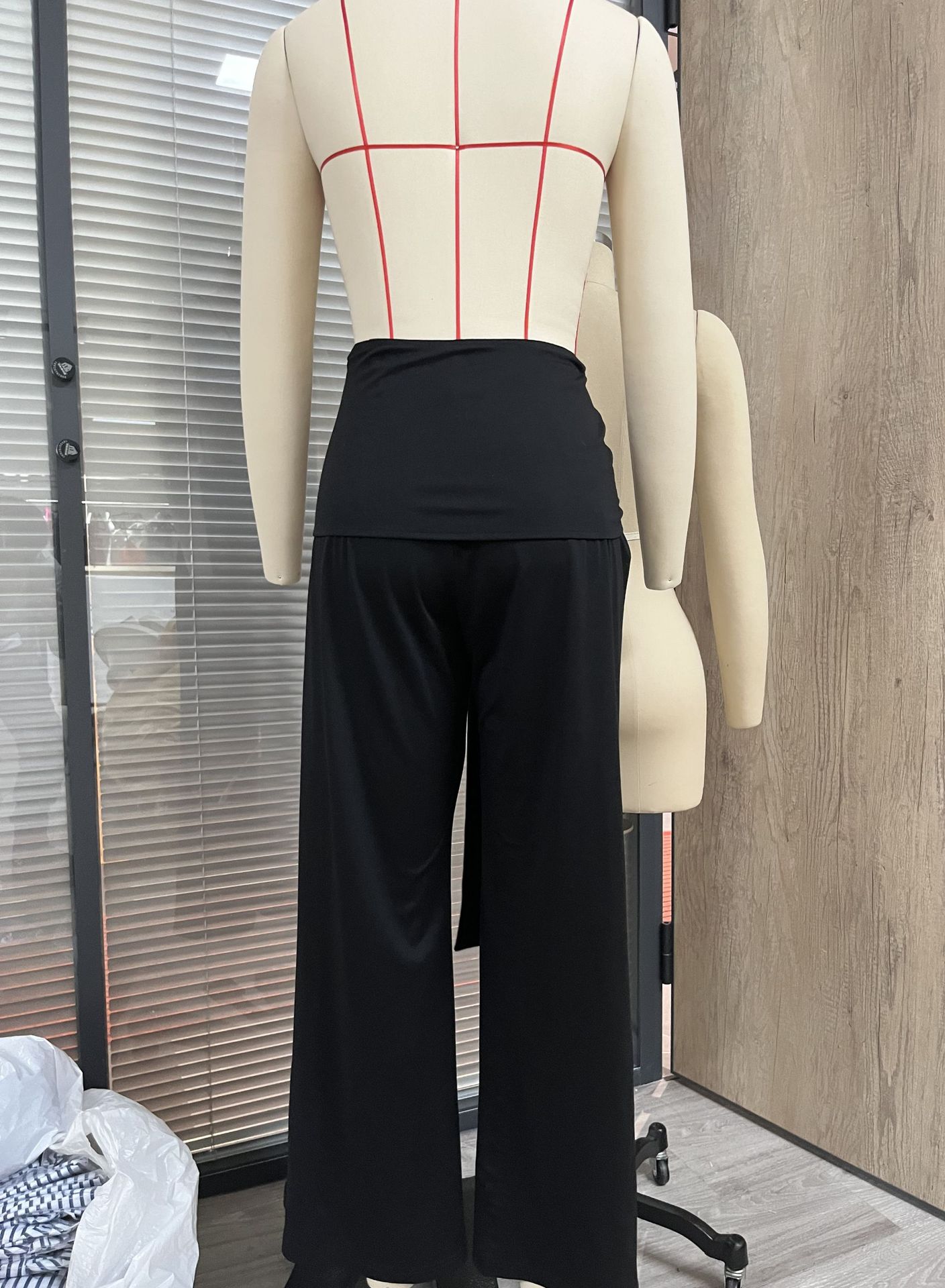 Loose Straight Casual Strap Wide-leg Suit Pants