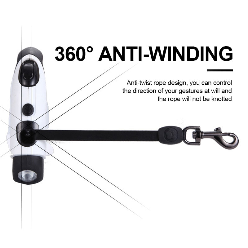 A new type of retractable traction rope for walking dog tractor with light