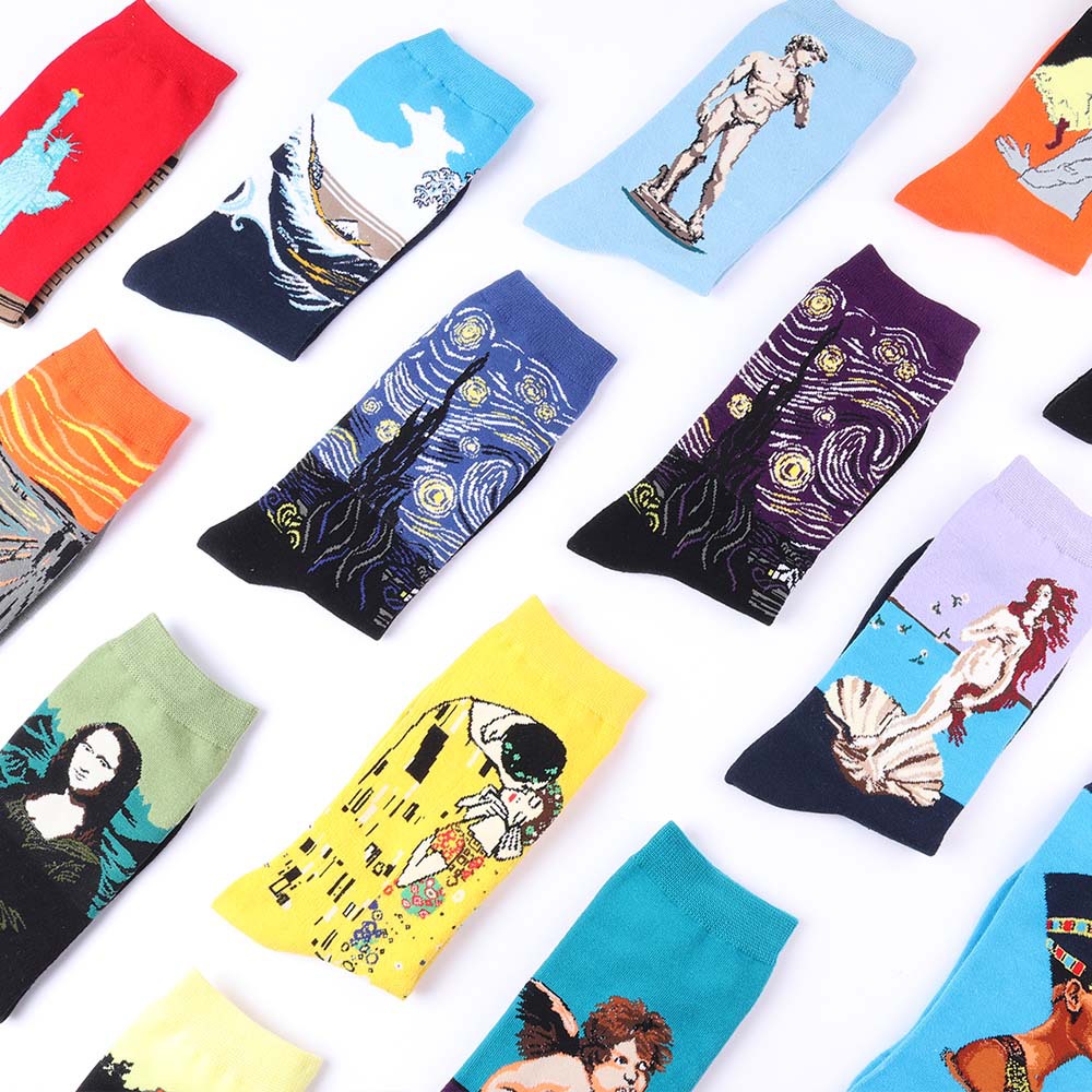 Men's Cotton Personality Creative Illustration Stockings