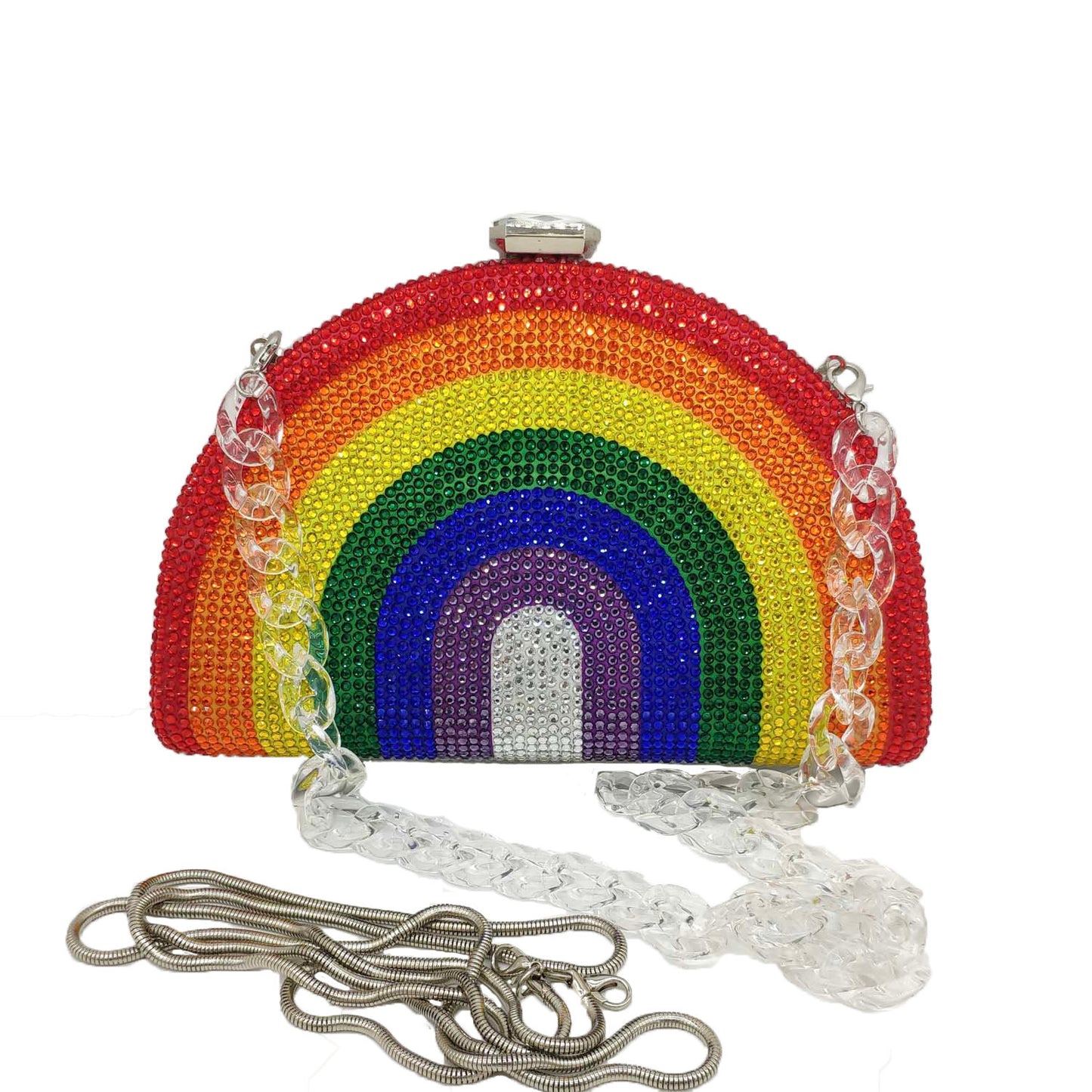 Clutch med regnbue-hot diamond taske