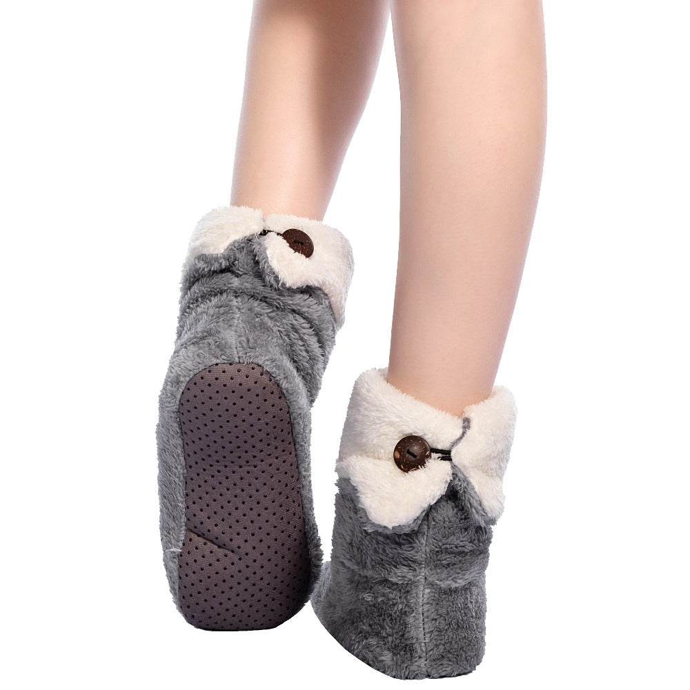 Dropshipping & Wholesale Women Plush Home shoe Coral Fleece Indoor Floor Sock Winter Foot Warmer Soft bottom slippers