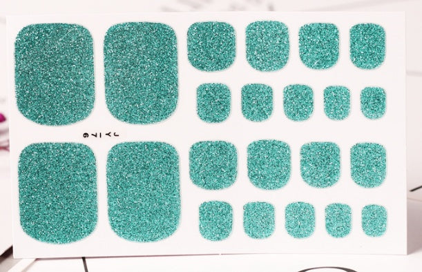 Nail Art Stickers Solid Color Green Onion Powder Foot Stickers 22
