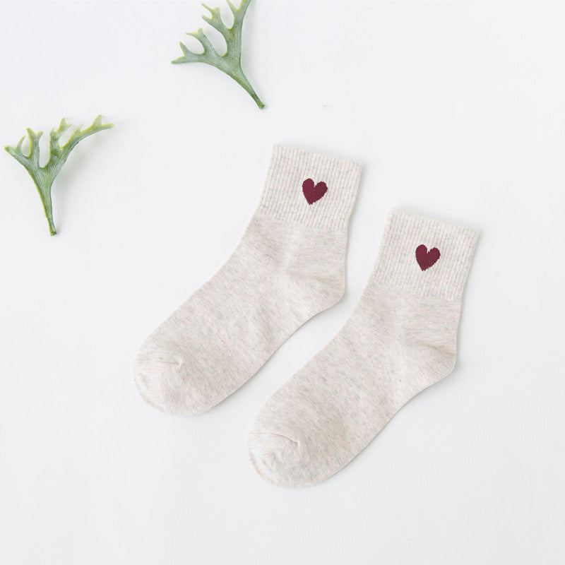 Korean wild tube socks female 200 needle cotton love