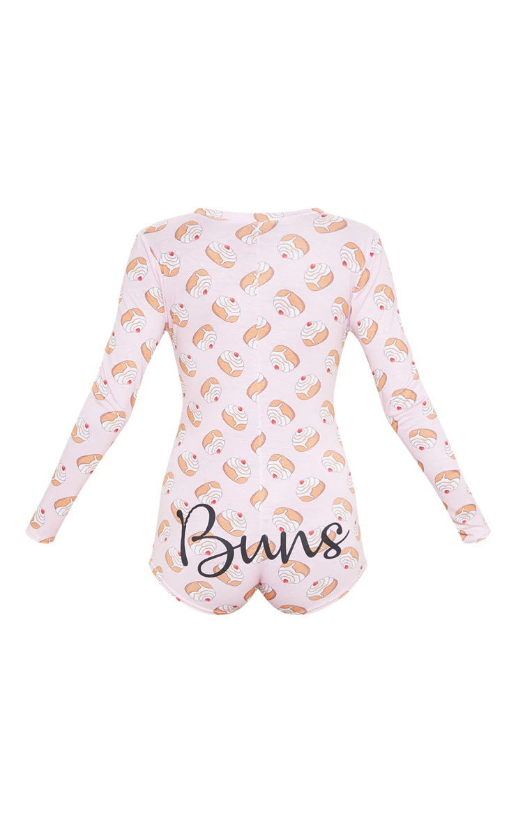 Women's Digital Print Statement Long Sleeve Jumpsuit