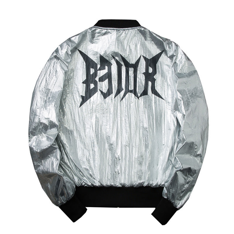 Double-sided wearing hip hop red man pilot jacket male Harajuku style trend baseball uniform