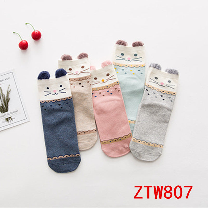 Women's ear cartoon socks Japanese trend