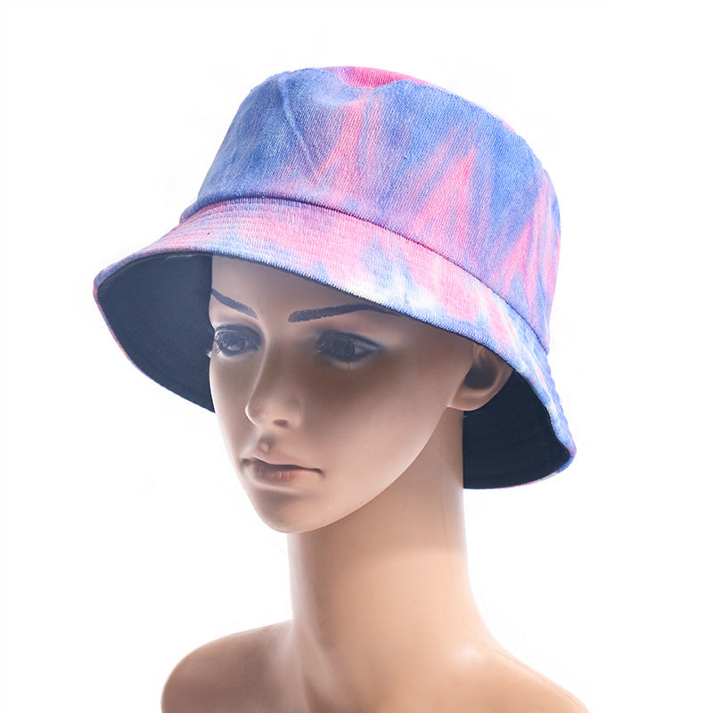 Tie-dyed Corduroy Fisherman Hat Women's Autumn And Winter