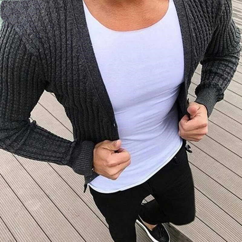 New Men's Loose Knit Sweater Sweater Coat