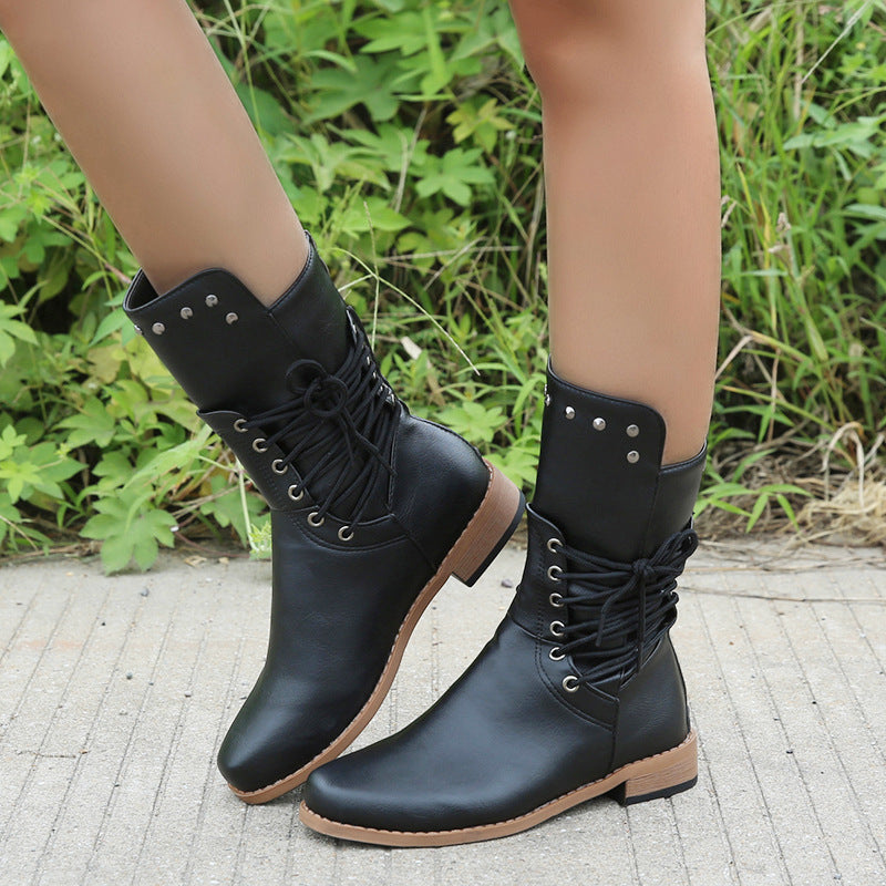 Martin Boots Rivet Plus Size Ladies Boots