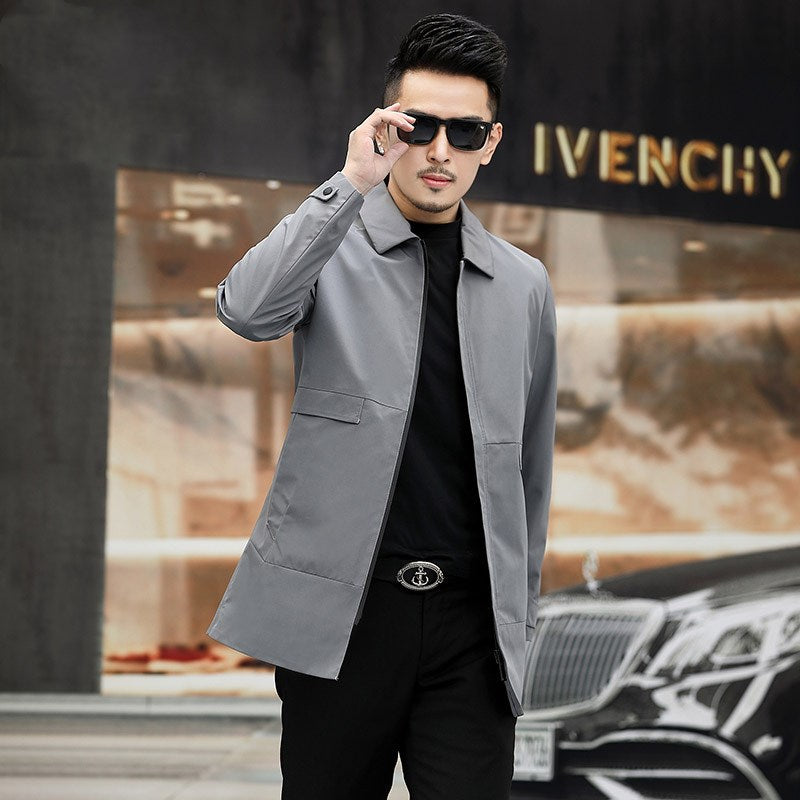 Lapel men's trench coat