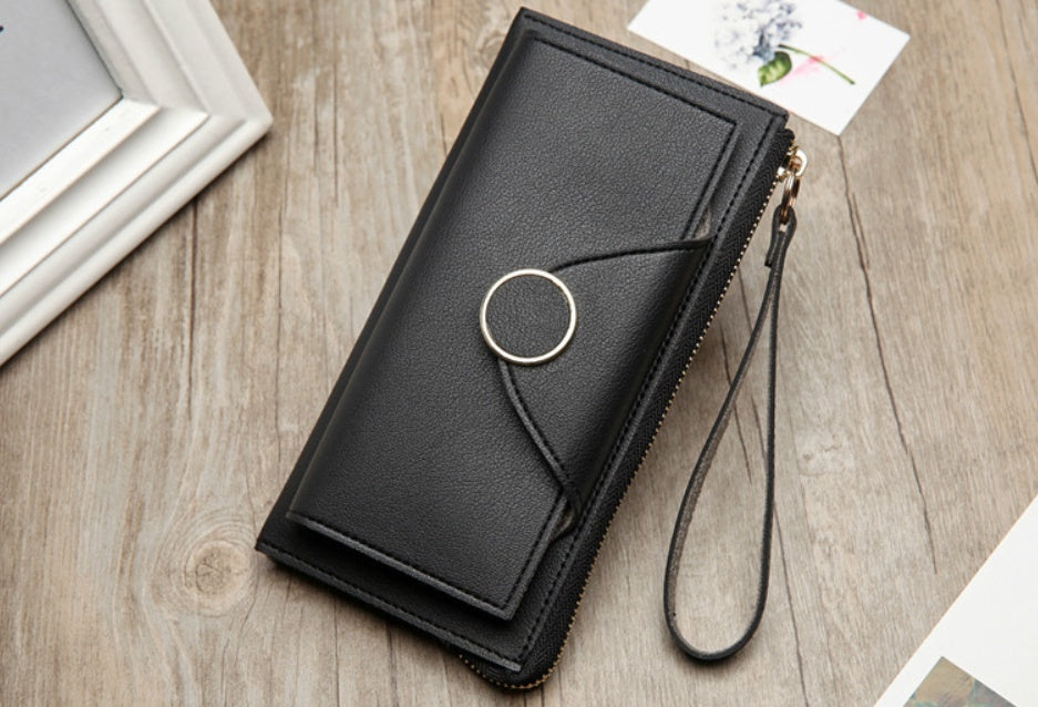 Buckle long section two fold double women's wallet