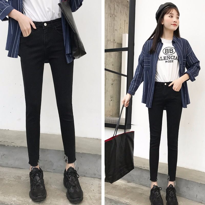 Light-colored skinny jeans