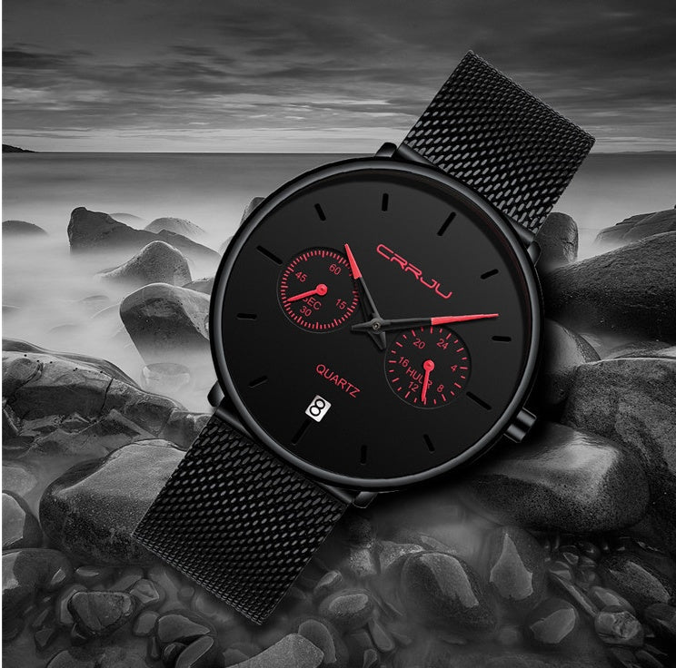 Star fashion simple business men's Watch sports quatz