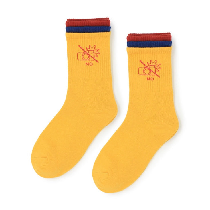 Women's stockings creative tri-color socks cotton socks