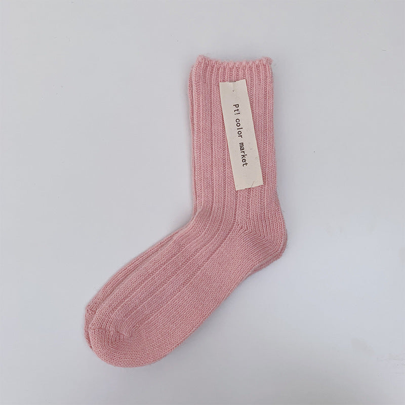 Retro Wool Spinning Series Double Needle Women's Socks