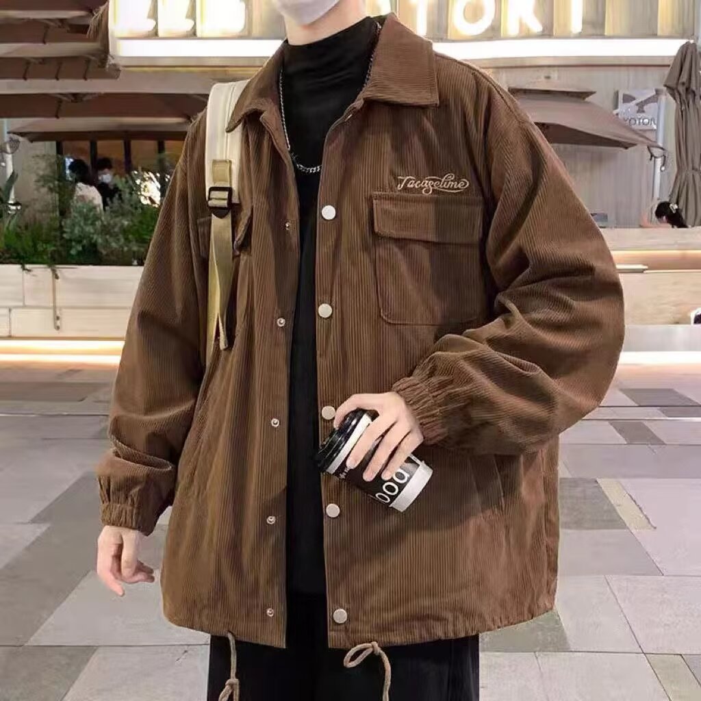 Mens Retro Corduroy Jacket In American Style