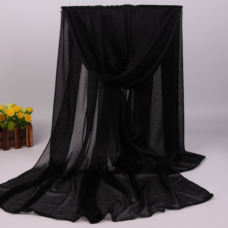 Scarf Women All-match Long Chiffon Shawl Sunscreen Sunshade Seaside Solid Color