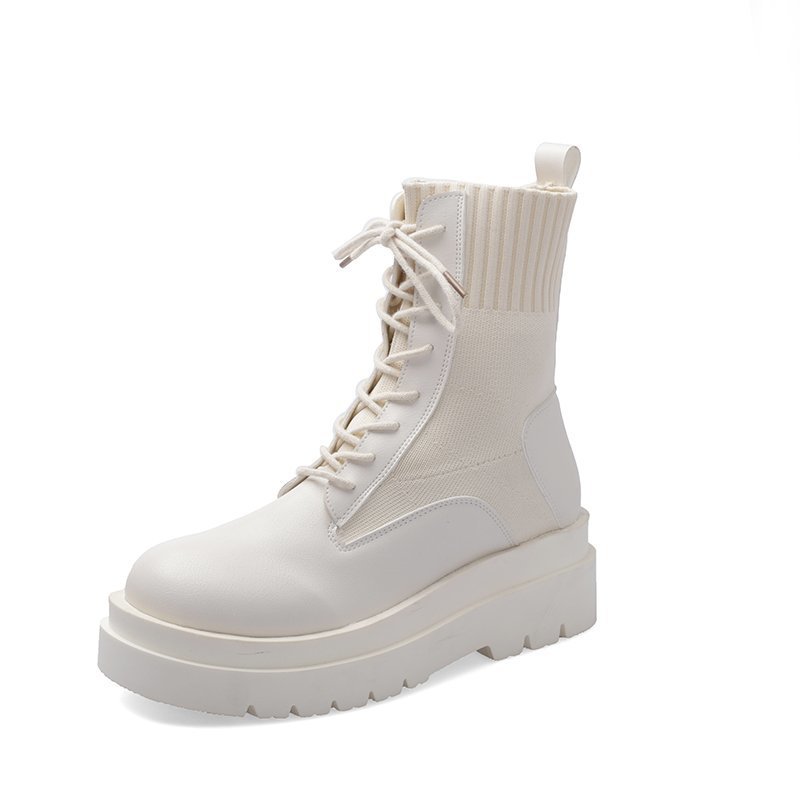 Martin boots women's thick heel lace retro motorcycle short boots