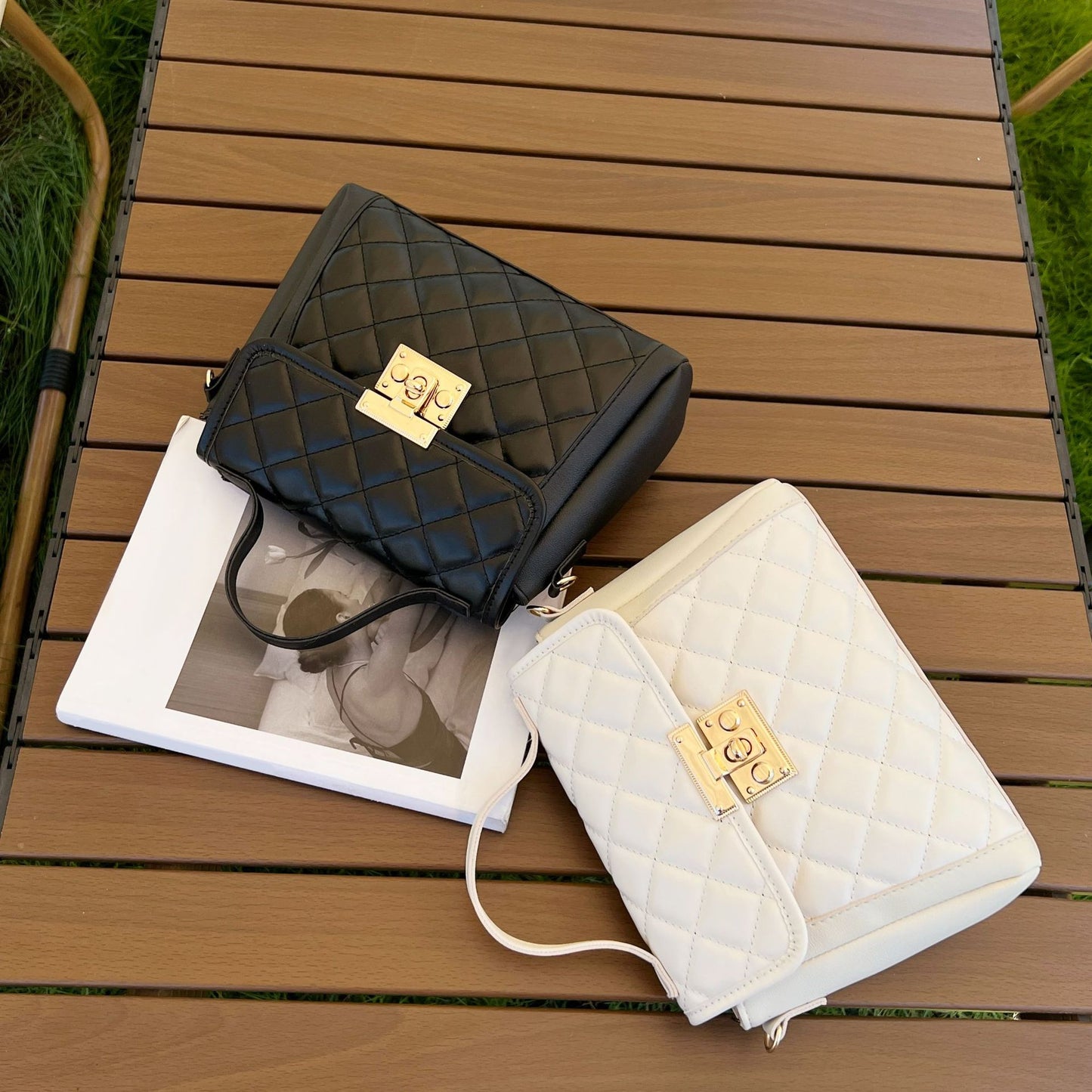 Women's Rhombus Crossbody Shoulder Bag Fashion PU Handbag