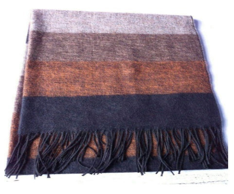 Cashmere striped checked shawl
