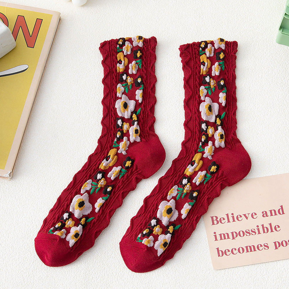 Autumn and winter new mid-tube socks