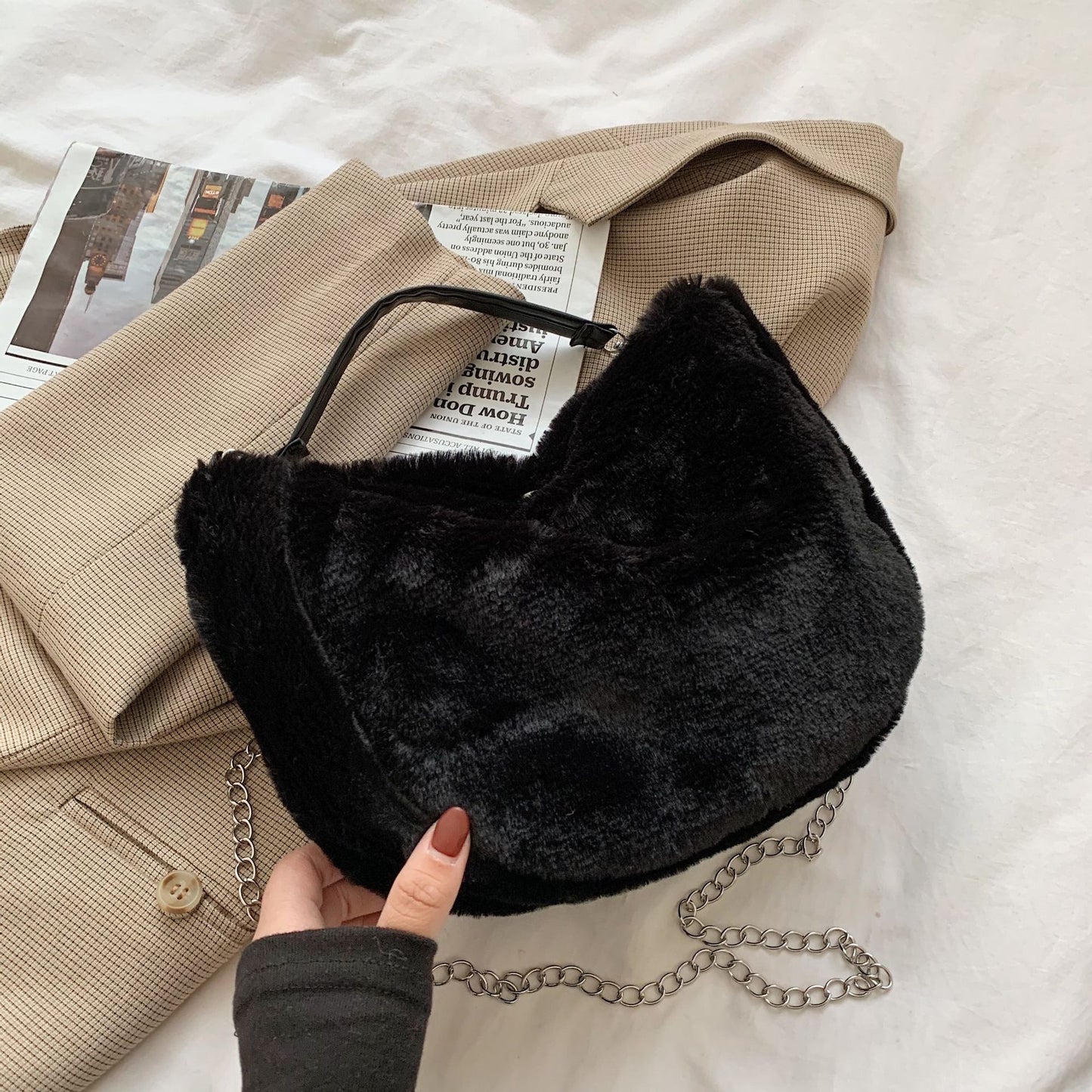 Plush bag Korean leisure simplicity