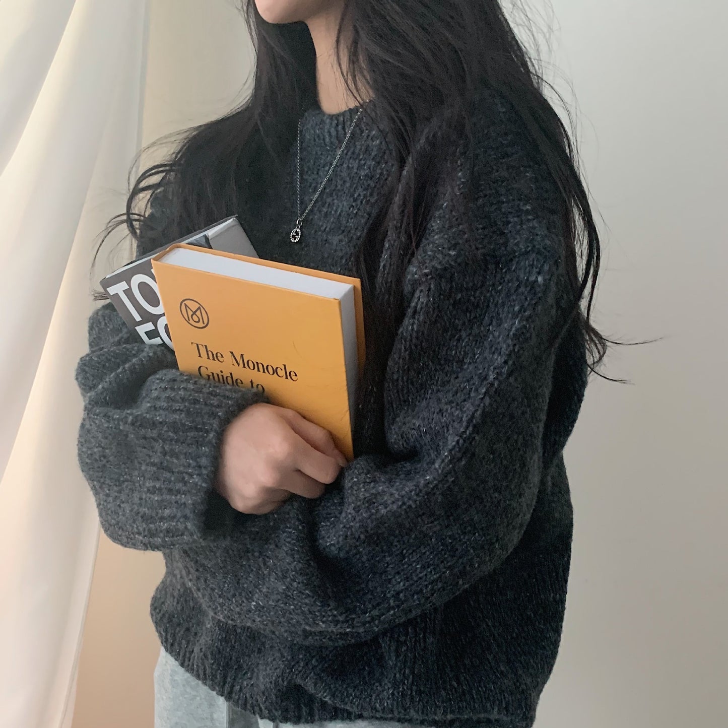 Versatile Long Sleeve Round Neck Pullover Sweater