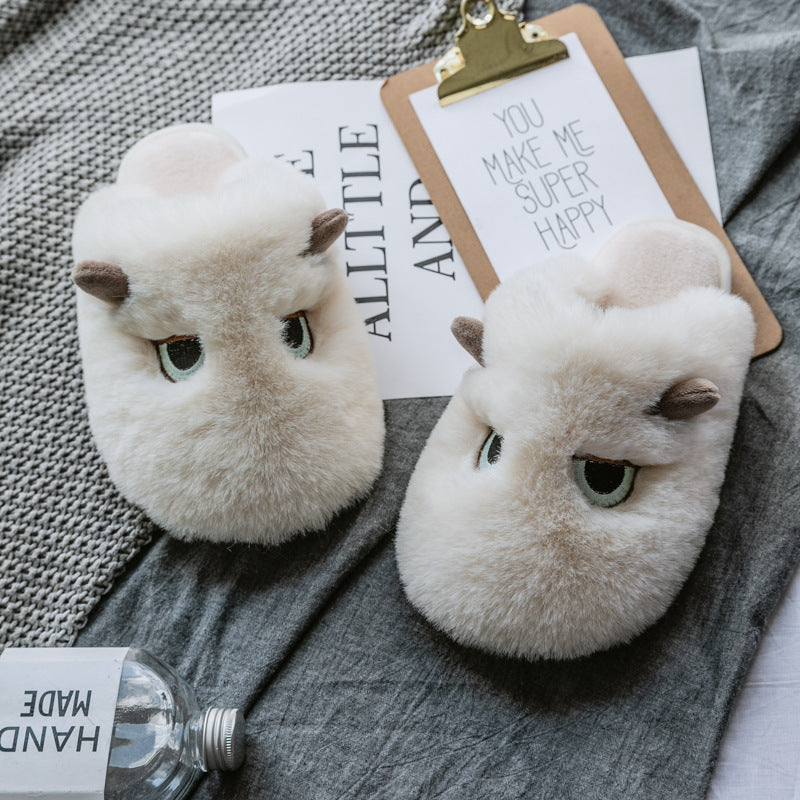 Women's Autumn And Winter Fabric Cotton Slippers