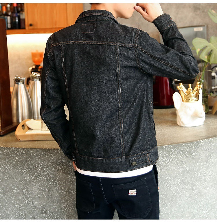 Denim jacket men's couple motorcycle jacket