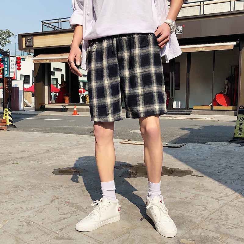 Summer New Loose Wild Retro Plaid Shorts