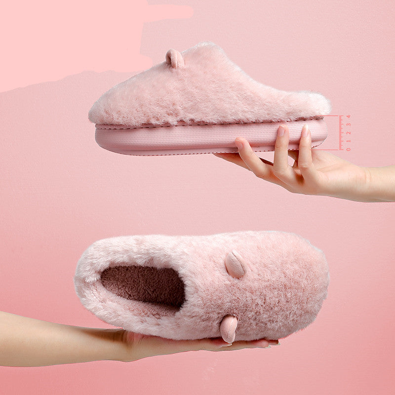 Home winter cute bag with cotton slippers