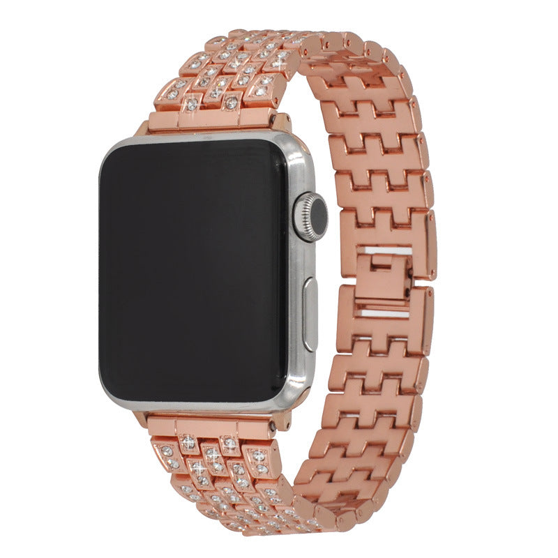Diamond-studded metal strap