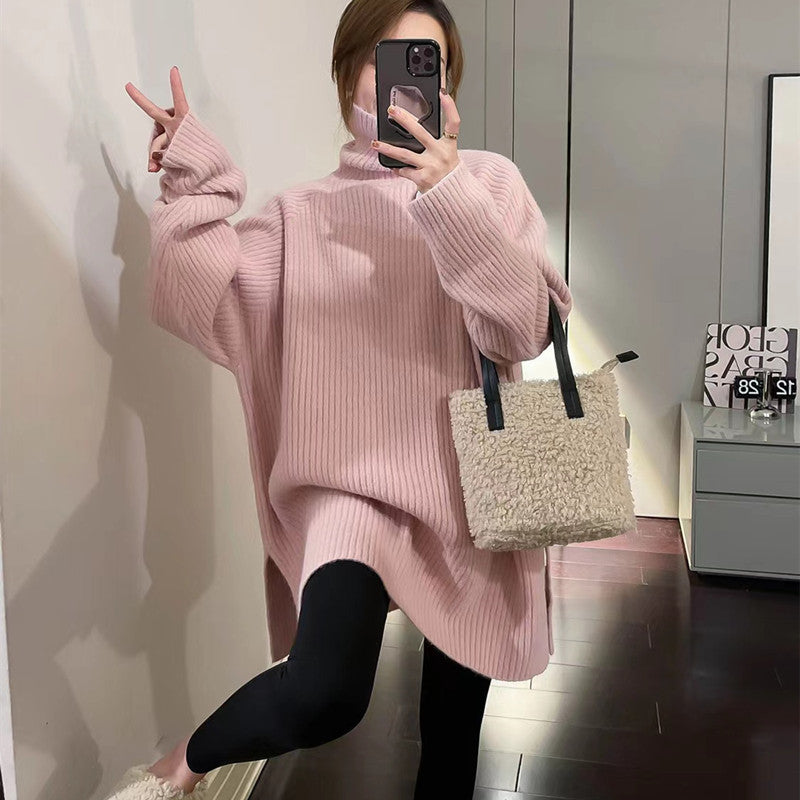 Autumn And Winter New Split Mid-length Bottoming Top