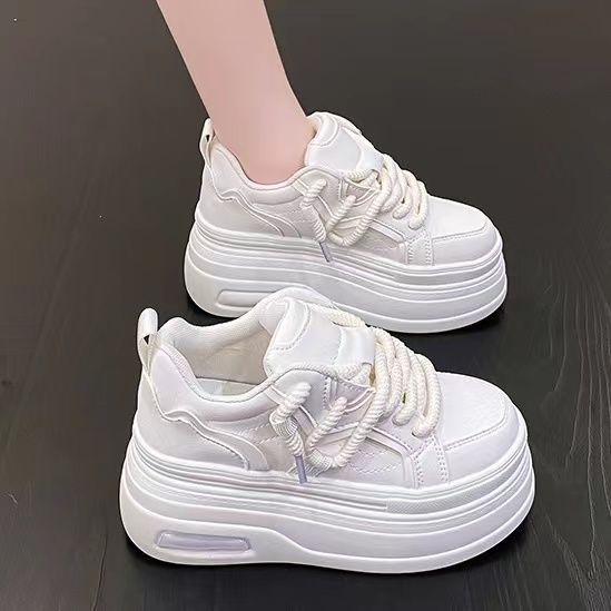 Invisible Hidden Heel White Shoes Female  10CM