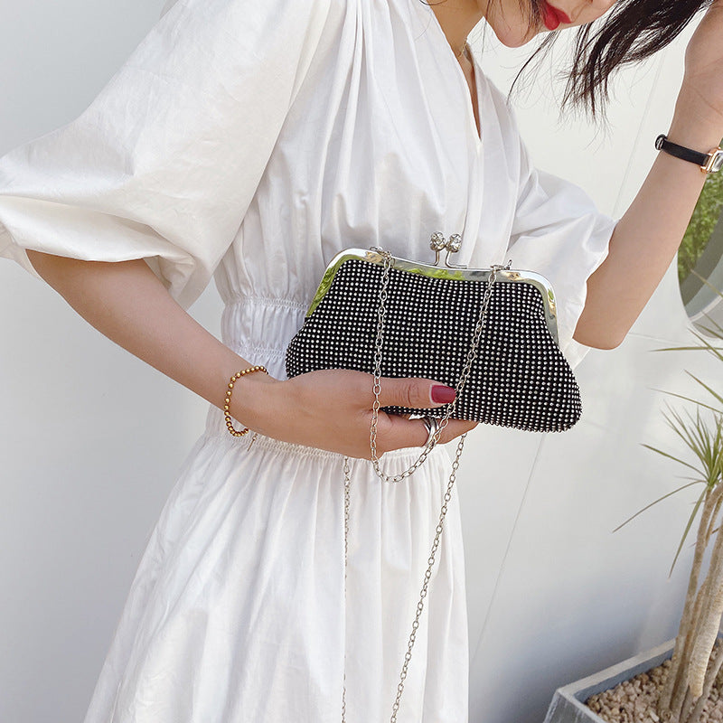 Crossbody Net Red Dinner Clip Chain Bag
