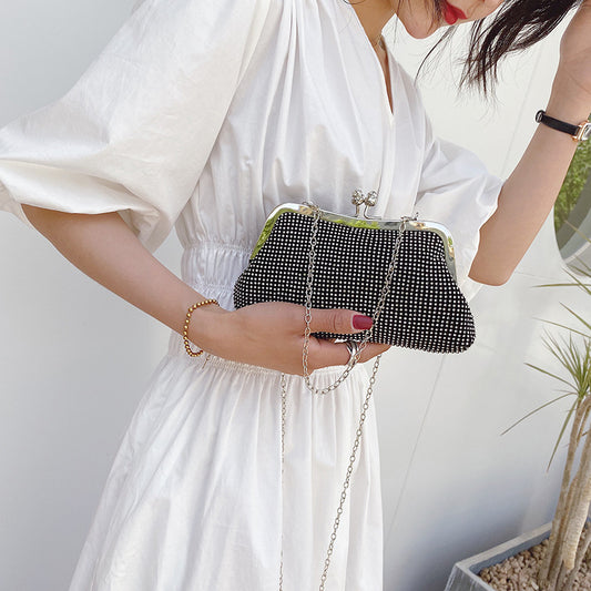 Crossbody Net Red Dinner Clip Chain Bag