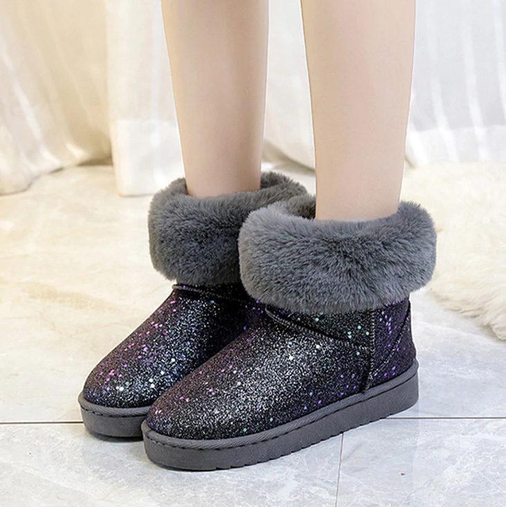 Round Toe Flat Heel Deep Mouth Short Snow Boots