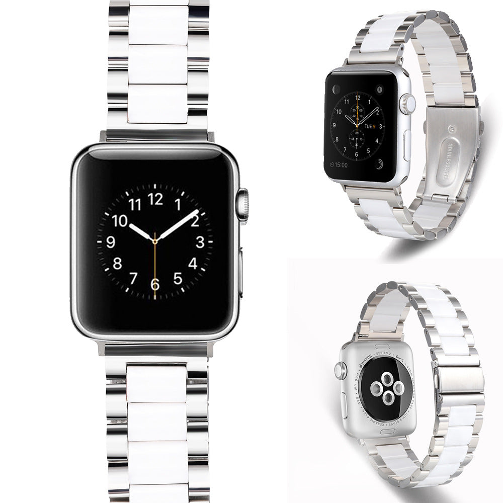 Ceramic strap three bead stainless steel ceramic strap