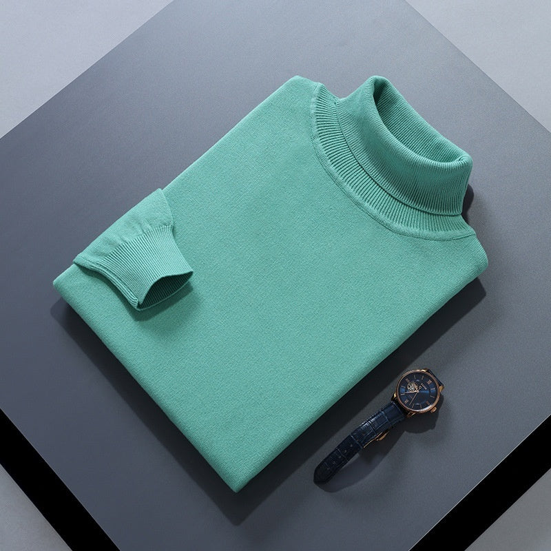 High Lapel Sweater Solid Color Casual