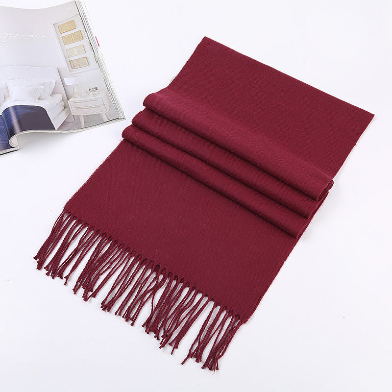 Pure color men's autumn and winter scarf