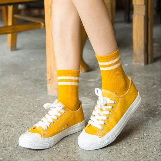 Student Socks All-Match Rainbow Breathable Stockings