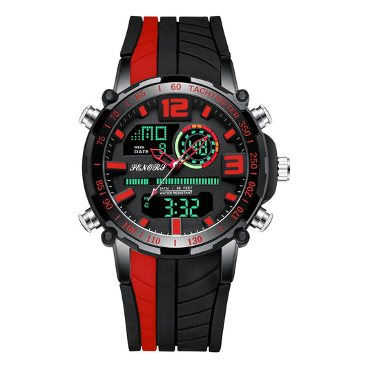 Sports multifunctional dual display men's watch