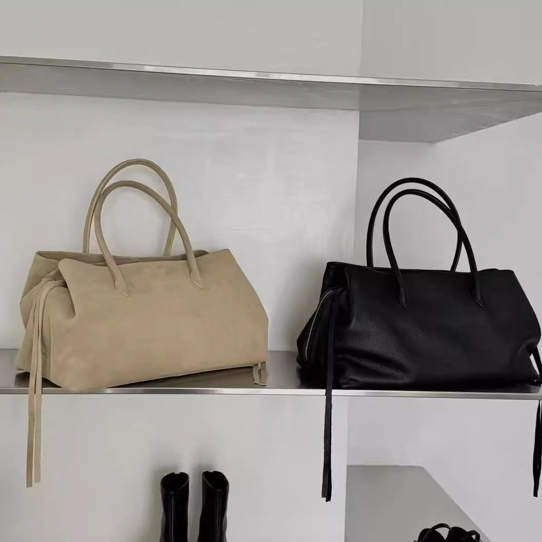 Fashionable All-match Suede Tote Commuter Design Portable Shoulder Messenger Bag