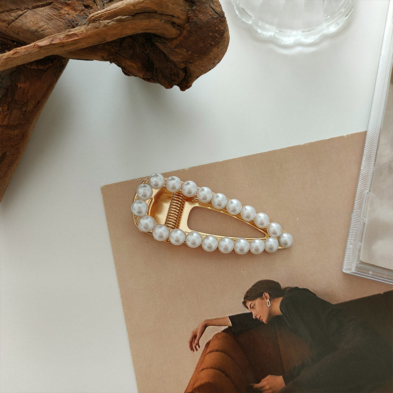 Sweet Pearl Marble Hairpins Styling Side Clips Barrette Hair Accessories