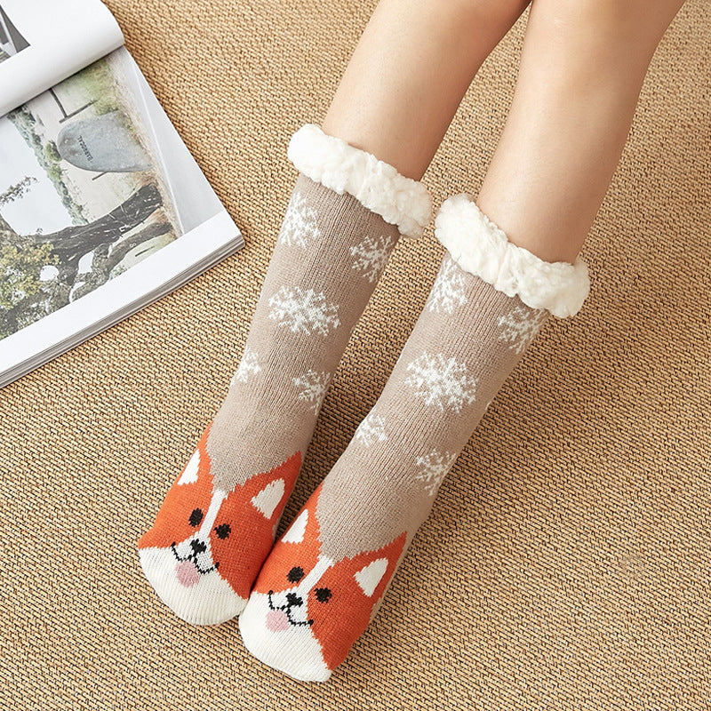 Warm and thick Plush sleeping socks