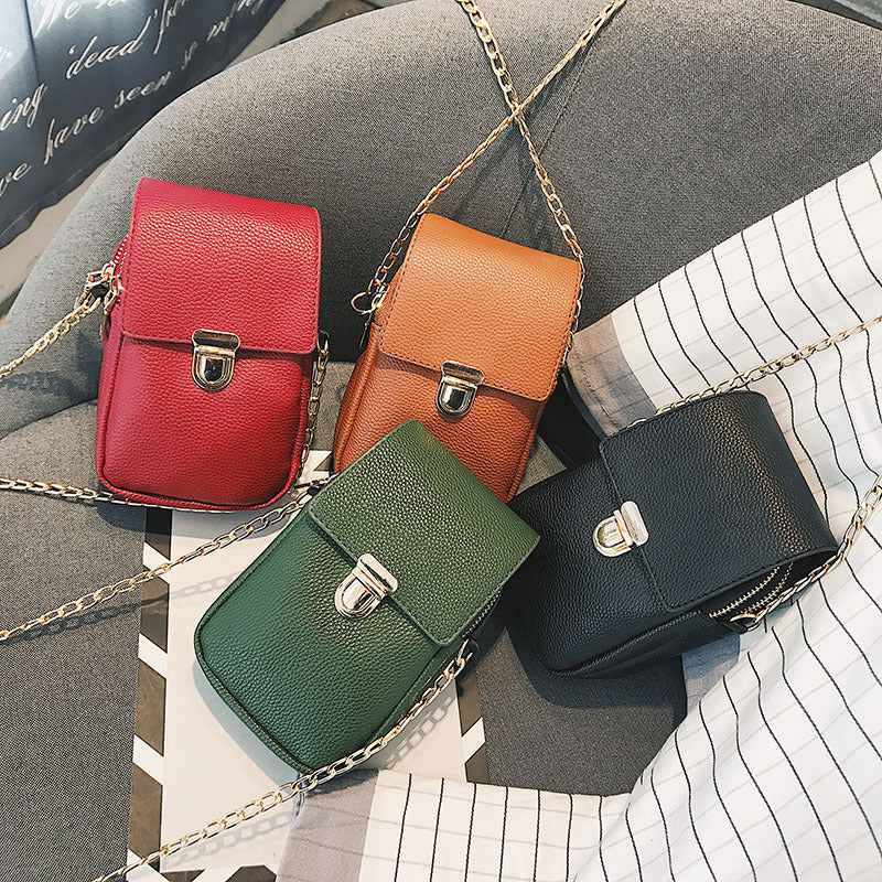 Chain double zipper cross - slung casual bag