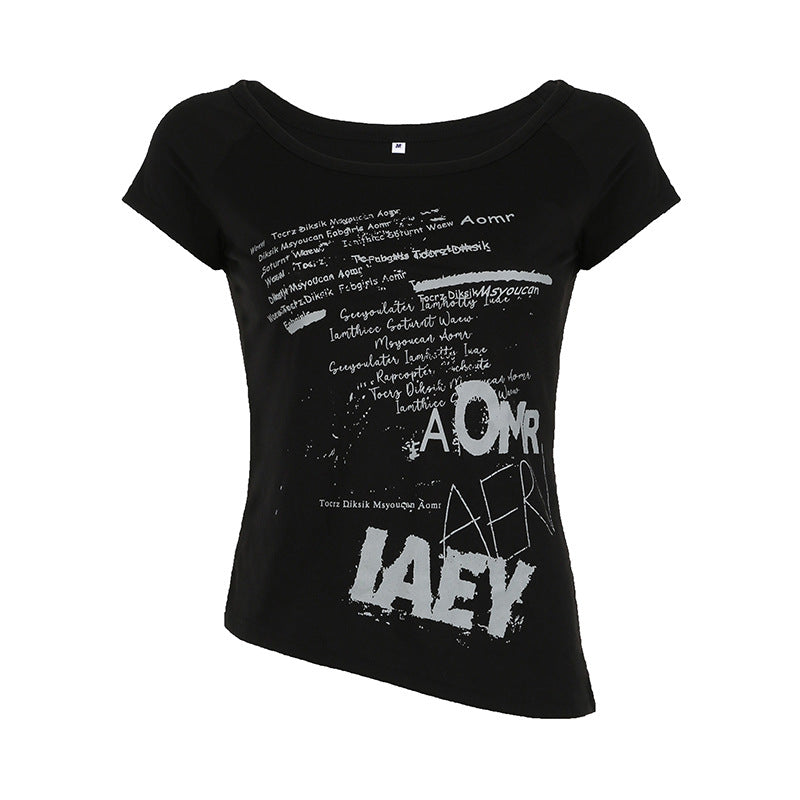 Womens Loose-fitting Short-sleeve Top With A Round Neck And Floral Print