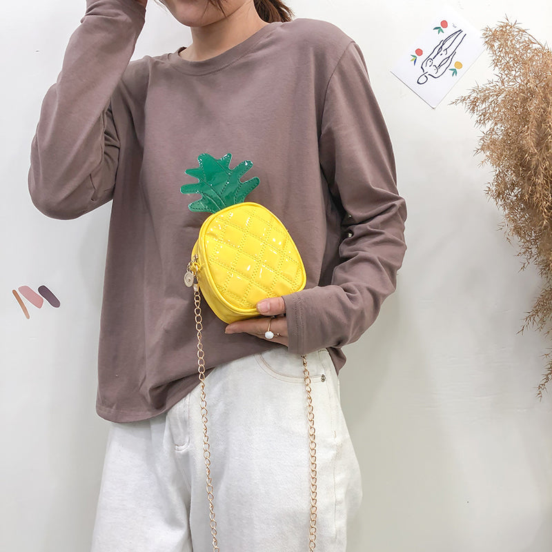 Female cartoon fruit shoulder bag