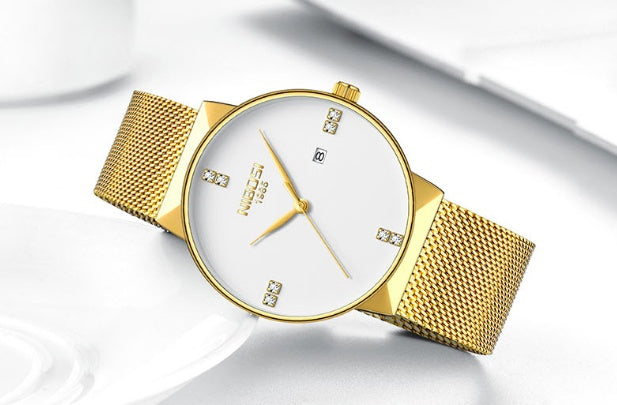 nibosi fashion ultra-thin mesh strap quartz watch