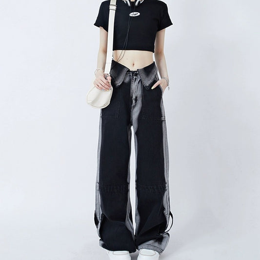 Women's American-style Retro Cuffed Jeans